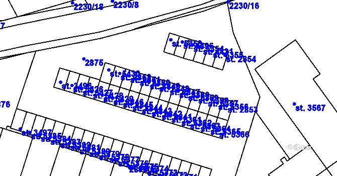 Parcela st. 2847 v KÚ Písek, Katastrální mapa