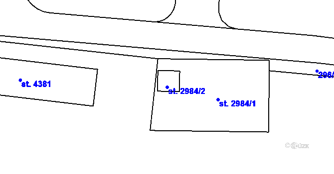 Parcela st. 2984/2 v KÚ Písek, Katastrální mapa