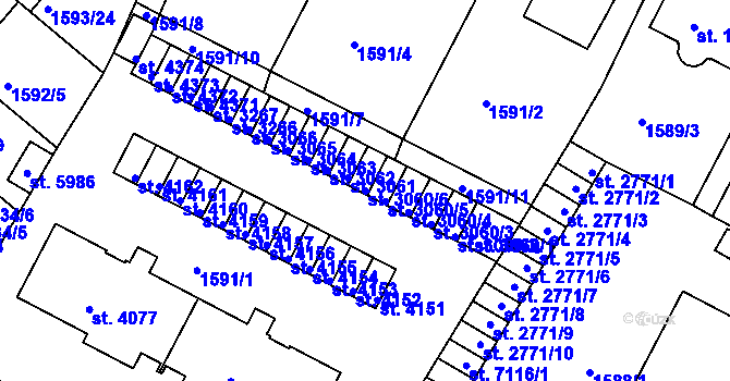 Parcela st. 3060/6 v KÚ Písek, Katastrální mapa