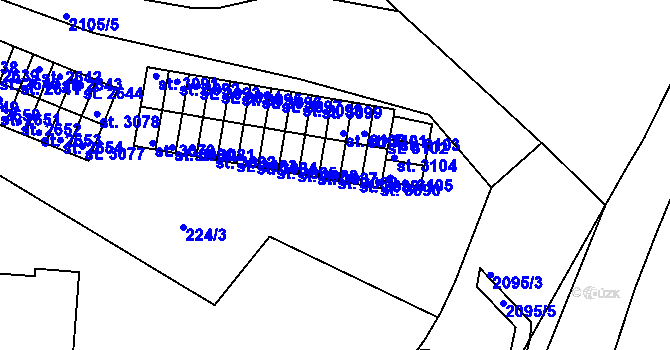 Parcela st. 3088 v KÚ Písek, Katastrální mapa