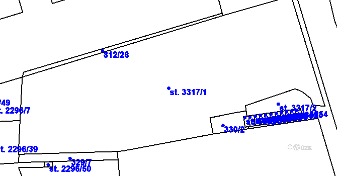 Parcela st. 3317/1 v KÚ Písek, Katastrální mapa