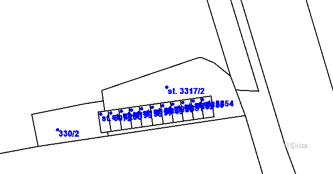 Parcela st. 3317/2 v KÚ Písek, Katastrální mapa