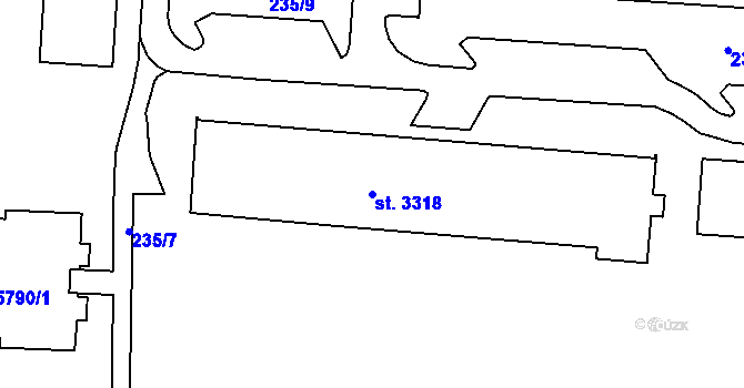 Parcela st. 3318 v KÚ Písek, Katastrální mapa