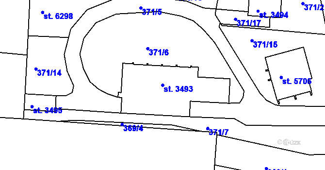 Parcela st. 3493 v KÚ Písek, Katastrální mapa