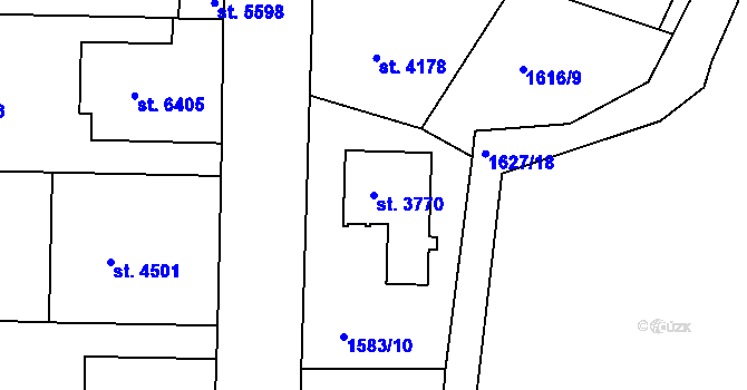 Parcela st. 3770 v KÚ Písek, Katastrální mapa
