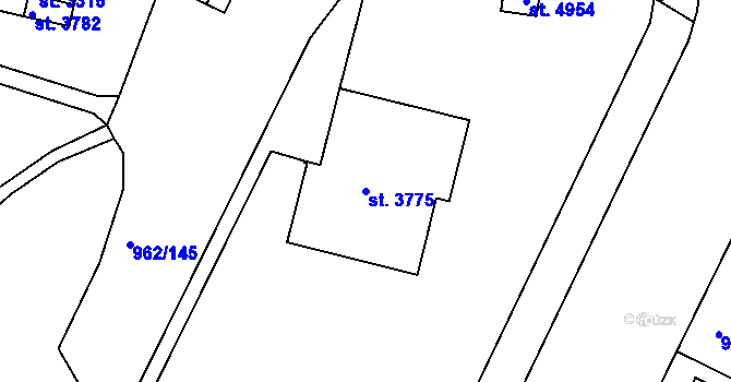 Parcela st. 3775 v KÚ Písek, Katastrální mapa