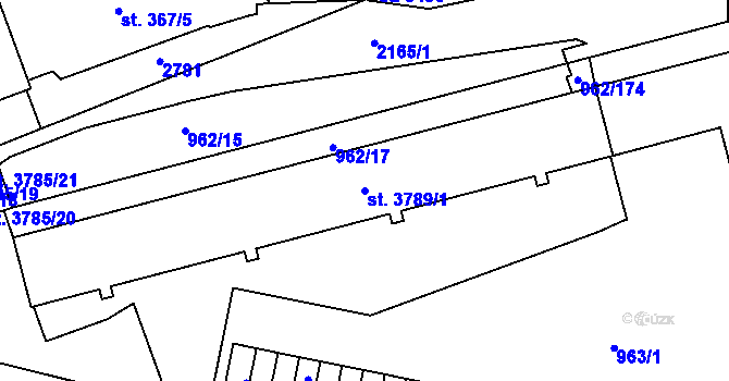 Parcela st. 3789/1 v KÚ Písek, Katastrální mapa