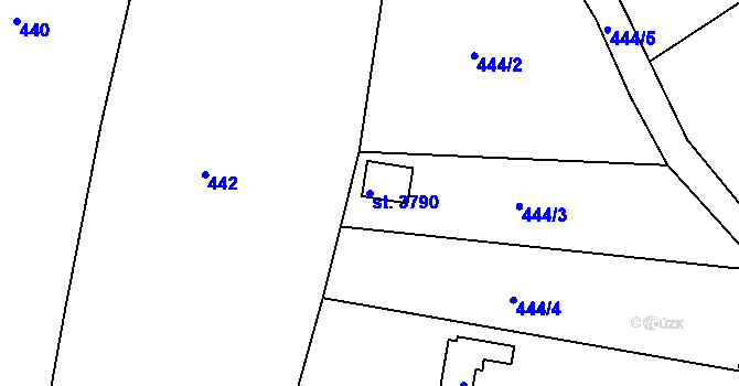 Parcela st. 3790 v KÚ Písek, Katastrální mapa