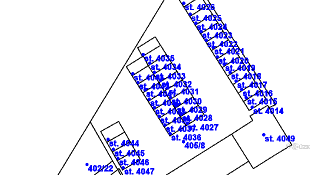 Parcela st. 4031 v KÚ Písek, Katastrální mapa