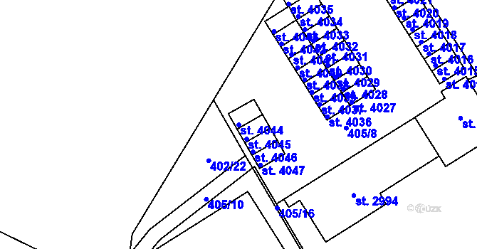 Parcela st. 4044 v KÚ Písek, Katastrální mapa