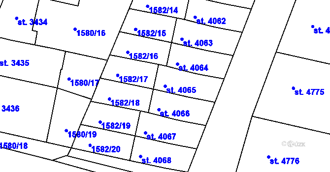 Parcela st. 4065 v KÚ Písek, Katastrální mapa