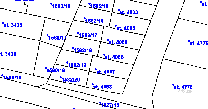Parcela st. 4066 v KÚ Písek, Katastrální mapa