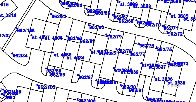 Parcela st. 4082 v KÚ Písek, Katastrální mapa