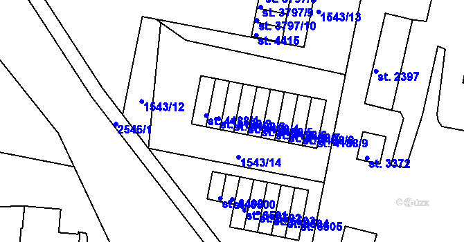 Parcela st. 4188/3 v KÚ Písek, Katastrální mapa