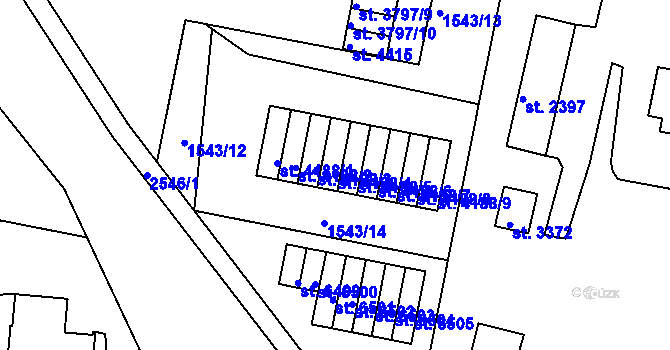 Parcela st. 4188/4 v KÚ Písek, Katastrální mapa