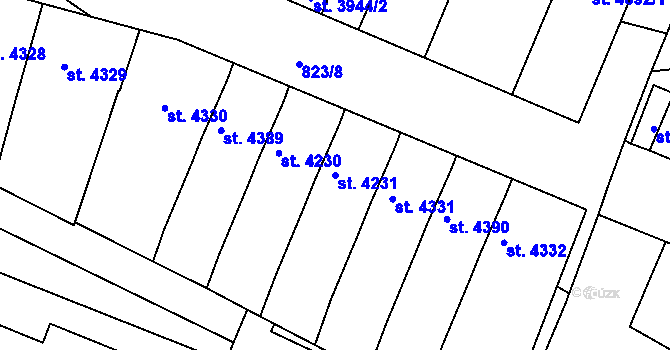 Parcela st. 4231 v KÚ Písek, Katastrální mapa