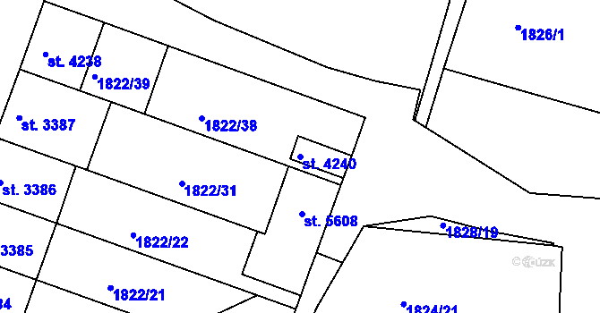 Parcela st. 4240 v KÚ Písek, Katastrální mapa