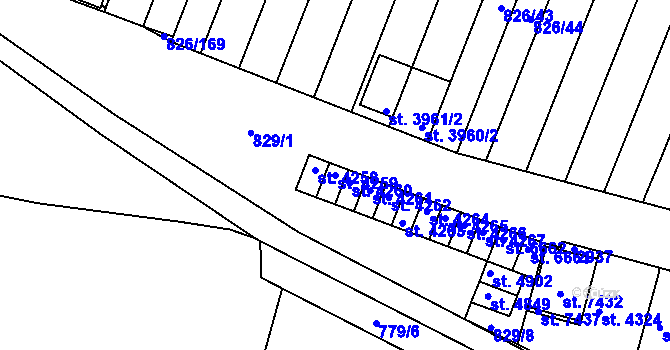 Parcela st. 4259 v KÚ Písek, Katastrální mapa