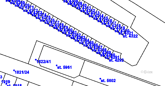 Parcela st. 4286 v KÚ Písek, Katastrální mapa