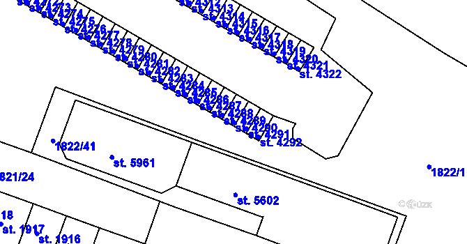 Parcela st. 4290 v KÚ Písek, Katastrální mapa