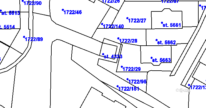 Parcela st. 4333 v KÚ Písek, Katastrální mapa