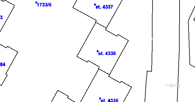 Parcela st. 4336 v KÚ Písek, Katastrální mapa