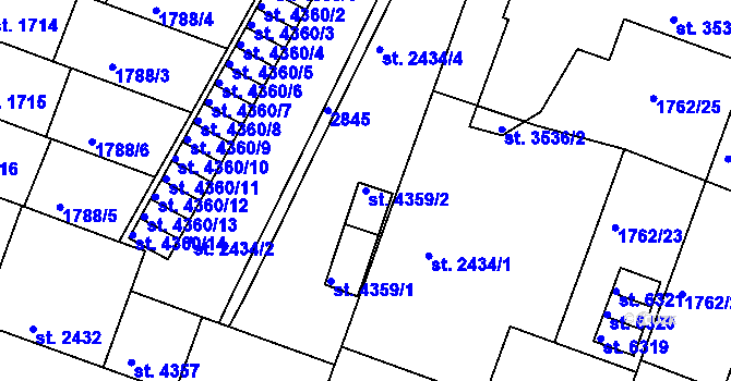 Parcela st. 4359/2 v KÚ Písek, Katastrální mapa
