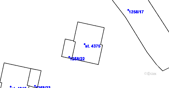 Parcela st. 4375 v KÚ Písek, Katastrální mapa