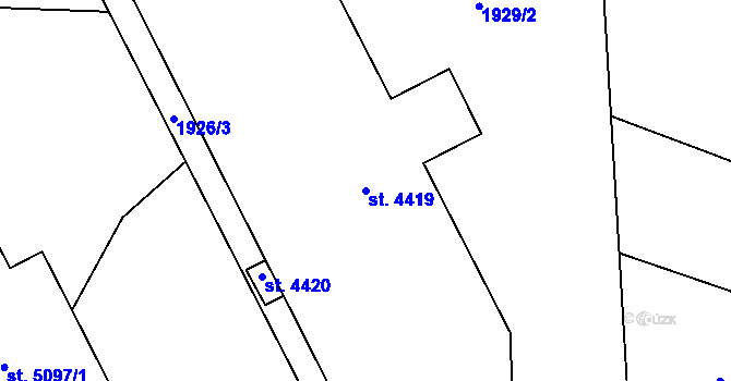 Parcela st. 4419 v KÚ Písek, Katastrální mapa