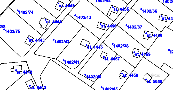 Parcela st. 4445 v KÚ Písek, Katastrální mapa