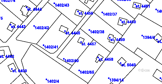Parcela st. 4457 v KÚ Písek, Katastrální mapa