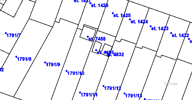 Parcela st. 4495 v KÚ Písek, Katastrální mapa