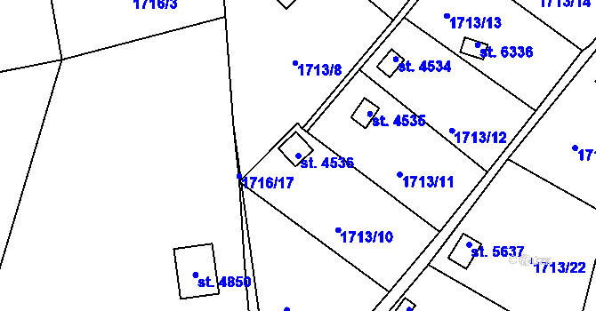 Parcela st. 4536 v KÚ Písek, Katastrální mapa