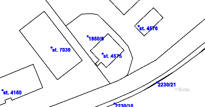 Parcela st. 4575 v KÚ Písek, Katastrální mapa