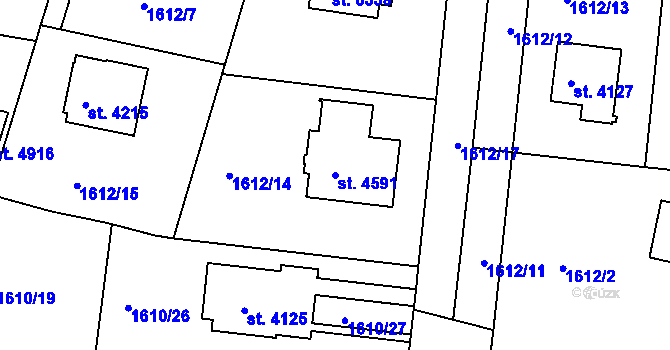 Parcela st. 4591 v KÚ Písek, Katastrální mapa