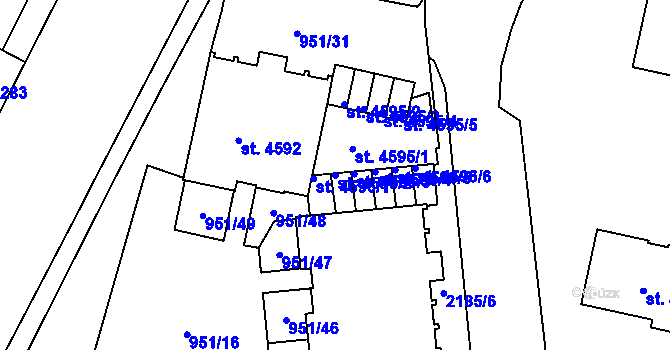 Parcela st. 4596/2 v KÚ Písek, Katastrální mapa