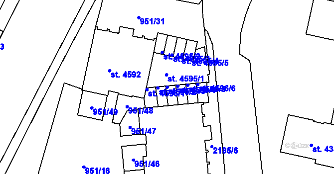 Parcela st. 4596/3 v KÚ Písek, Katastrální mapa