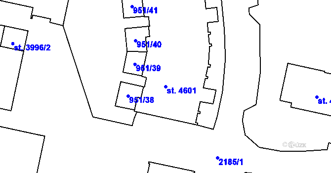 Parcela st. 4601 v KÚ Písek, Katastrální mapa