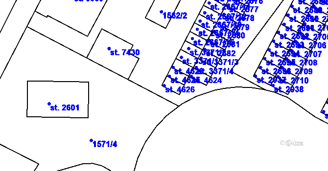 Parcela st. 4626 v KÚ Písek, Katastrální mapa