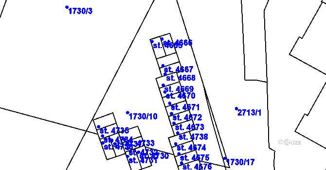 Parcela st. 4669 v KÚ Písek, Katastrální mapa