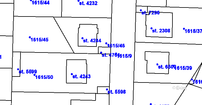Parcela st. 4761 v KÚ Písek, Katastrální mapa
