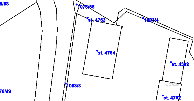 Parcela st. 4764 v KÚ Písek, Katastrální mapa