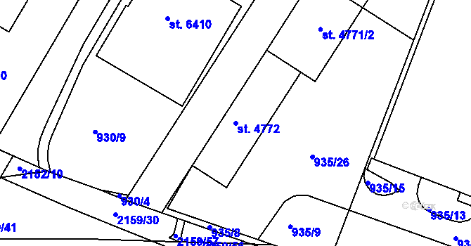 Parcela st. 4772 v KÚ Písek, Katastrální mapa