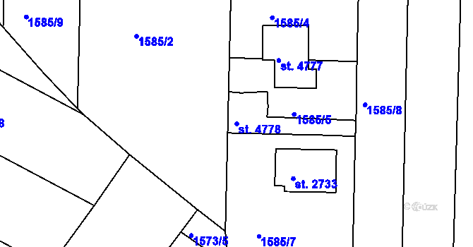 Parcela st. 4778 v KÚ Písek, Katastrální mapa