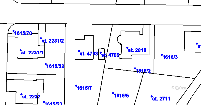 Parcela st. 4789 v KÚ Písek, Katastrální mapa
