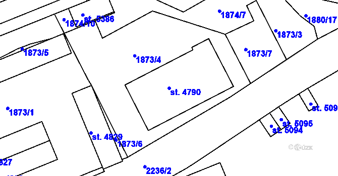 Parcela st. 4790 v KÚ Písek, Katastrální mapa