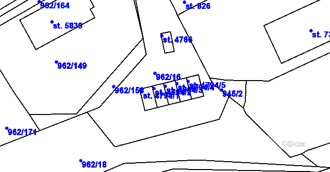 Parcela st. 4794/3 v KÚ Písek, Katastrální mapa