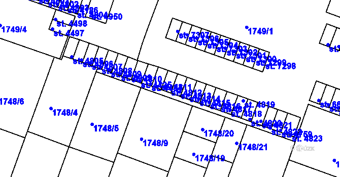 Parcela st. 4812 v KÚ Písek, Katastrální mapa