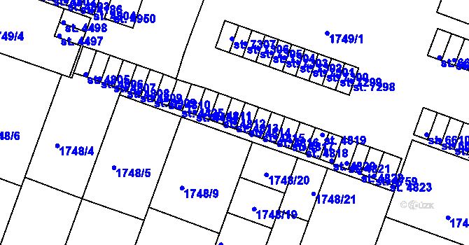 Parcela st. 4813 v KÚ Písek, Katastrální mapa