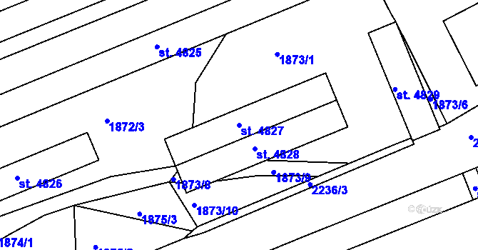 Parcela st. 4827 v KÚ Písek, Katastrální mapa